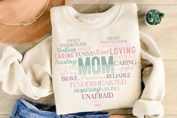 Mom Affirmations SVG Design: A Versatile Craft Graphic for Branding and Content