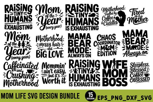 Mom Life SVG Design Bundle: A Versatile Graphic Asset for Crafters and Digital Sellers