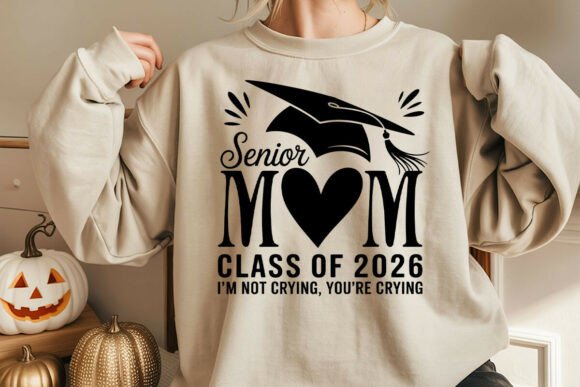Senior Mom 2026 SVG Graduation Shirt for Crafts and Graphics