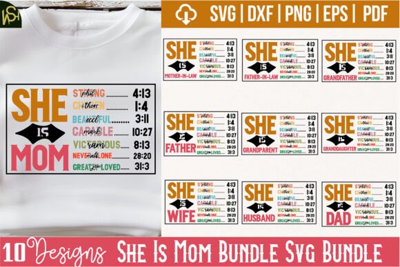 She Is Mom Bundle SVG: A Versatile Graphic Design Asset for Crafts and Local Business Branding